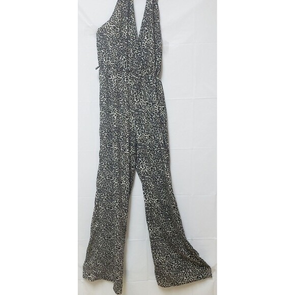 Women's Cheetah Print Open Back Jump Suit Nana USA Elastic Waist M Pre Owned G - Picture 5 of 9